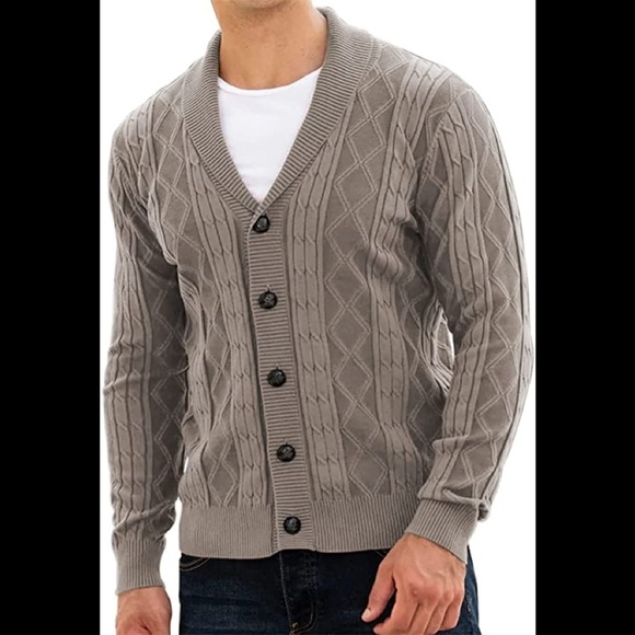Other - New Mens Cardigan Shawl Collar Sweater Multiple Sizes